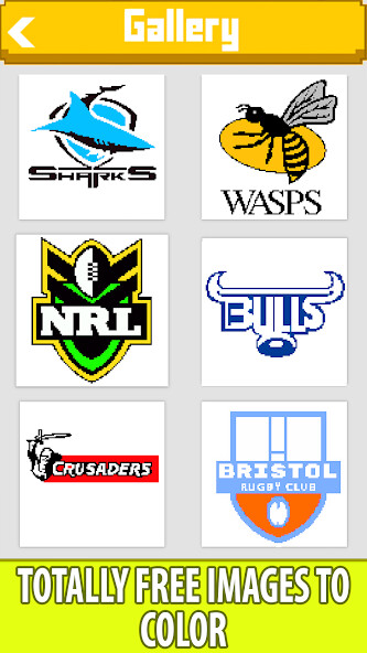Rugby Logos Pixel Art Coloring