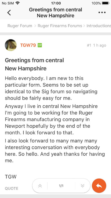 Emulate iPhone app Ruger Forum using MyAndroid