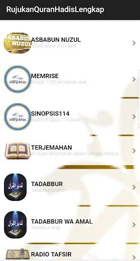 Run android online APK Rujukan Al-Quran dan Al-Hadith Lengkap from MyAndroid or emulate Rujukan Al-Quran dan Al-Hadith Lengkap using MyAndroid