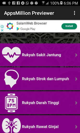 Run android online APK RUKYAH RAWAT SAKIT JANTUNG from MyAndroid or emulate RUKYAH RAWAT SAKIT JANTUNG using MyAndroid