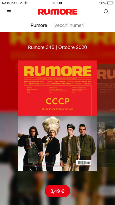 Emulate iPhone app Rumore Magazine using MyAndroid