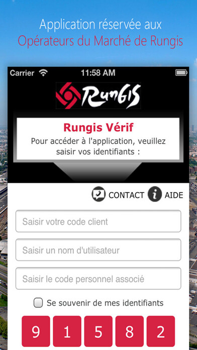 Emulate iPhone app Rungis Vérif using MyAndroid