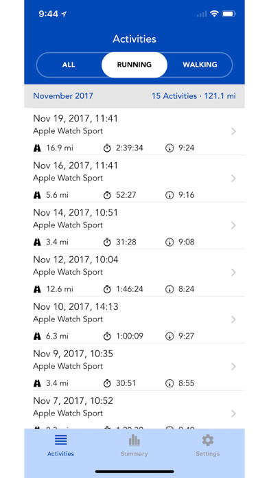 Emulate iPhone app Running Diary using MyAndroid