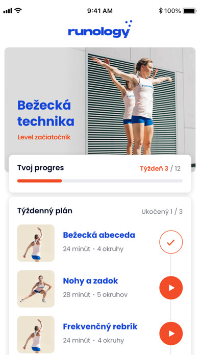 Emulate iPhone app RUNology bežecká aplikácia using MyAndroid