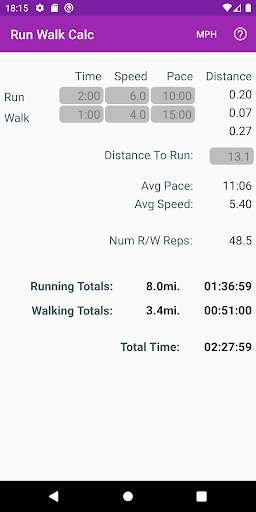 Run android online APK Run Walk Calculator Lite from MyAndroid or emulate Run Walk Calculator Lite using MyAndroid