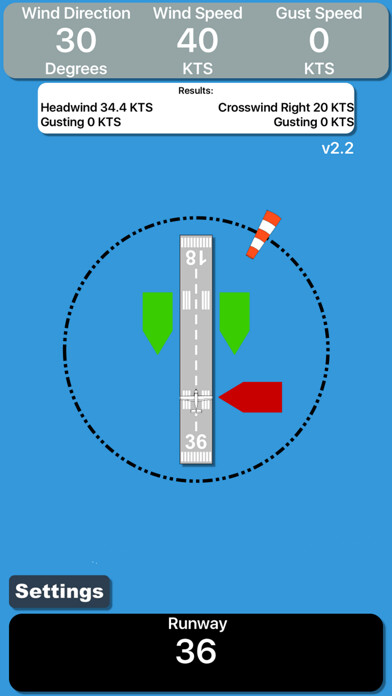 Emulate iPhone app Runway Wind Calculator using MyAndroid