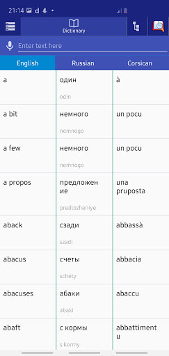 Run android online APK Russian Corsican Dictionary from MyAndroid or emulate Russian Corsican Dictionary using MyAndroid