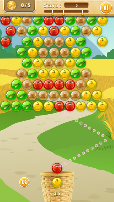 Emulate iPhone app Russian Farm - gather vegetables using MyAndroid