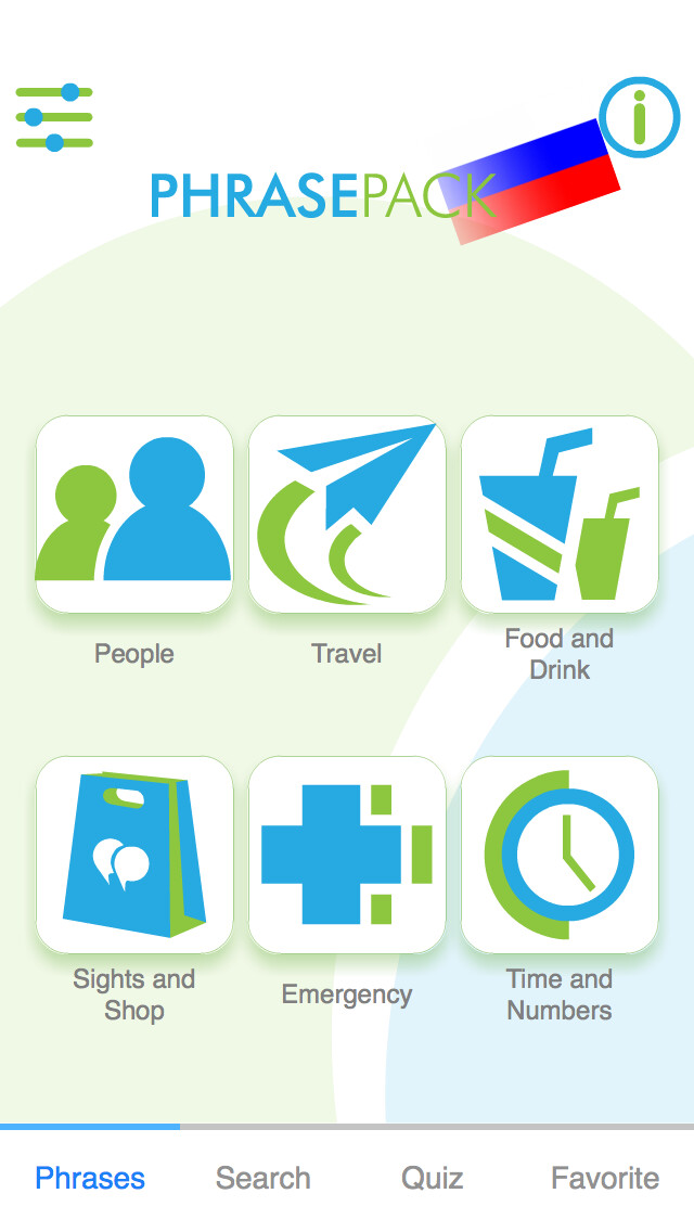 Emulate iPhone app Russian Phrasebook - Travel in Russia with ease using MyAndroid