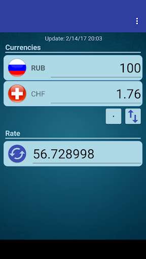 Run android online APK Russian Ruble x Swiss Franc from MyAndroid or emulate Russian Ruble x Swiss Franc using MyAndroid