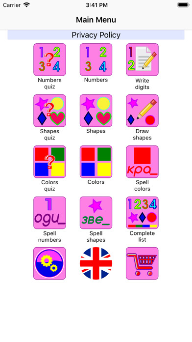 Emulate iPhone app Russian Shapes,Numbers,Colors using MyAndroid