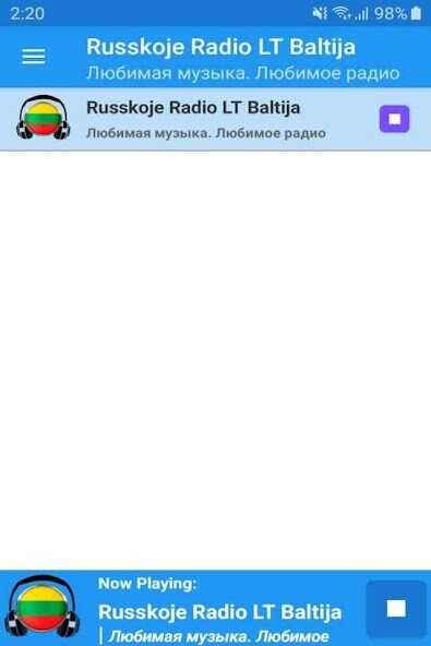 Run android online APK Russkoje Radio Baltija LT App from MyAndroid or emulate Russkoje Radio Baltija LT App using MyAndroid