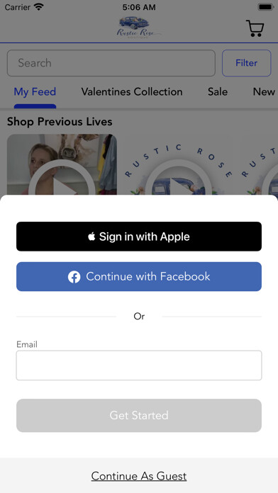 Emulate iPhone app Rustic Rose Boutique using MyAndroid