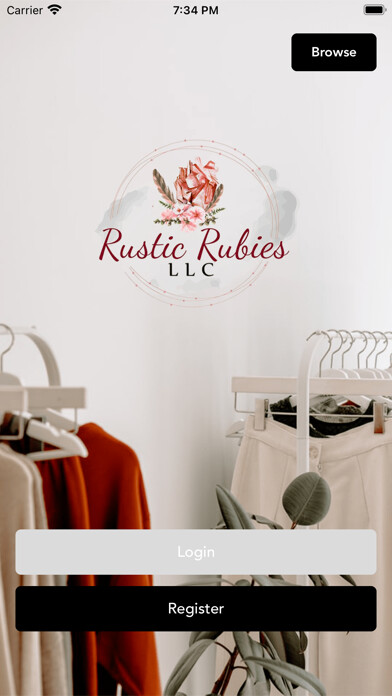 Emulate iPhone app Rustic Rubies Boutique using MyAndroid