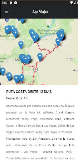 Run android online APK Ruta Costa Oeste EEUU from MyAndroid or emulate Ruta Costa Oeste EEUU using MyAndroid