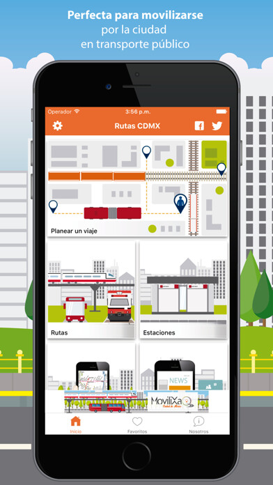Emulate iPhone app Rutas CDMX using MyAndroid