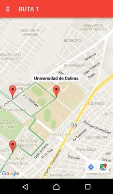 Emulate Android APK Rutas Colima