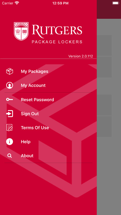 Emulate iPhone app Rutgers Student Package Locker using MyAndroid