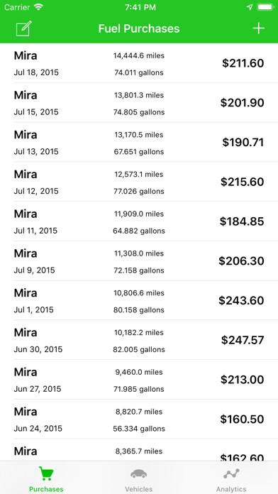 Emulate iPhone app RVFuelTracker using MyAndroid