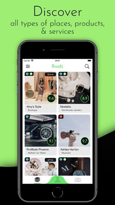 Emulate iPhone app Rvoti - Find Places & Products using MyAndroid