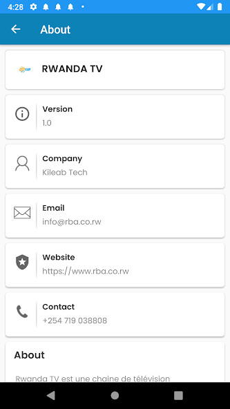Run android online APK Rwanda Tv from MyAndroid or emulate Rwanda Tv using MyAndroid