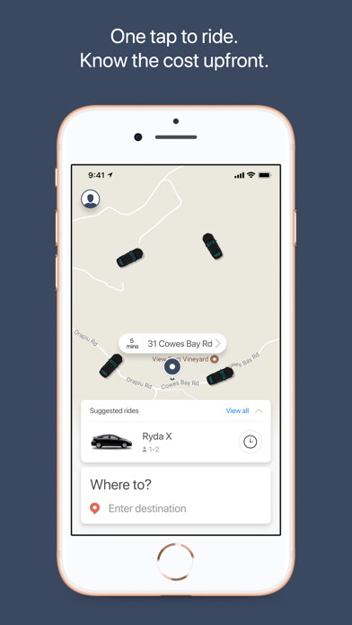 Emulate iPhone app Ryda-The app for passengers using MyAndroid Emulate iPhone app Ryda-The app for passengers using MyAndroid