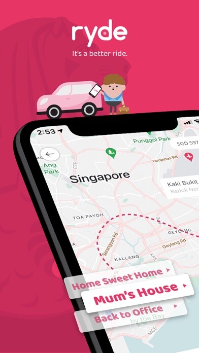 Emulate iPhone app RYDE - Ride Hailing & More using MyAndroid