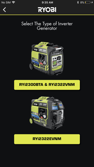 Emulate iPhone app Ryobi™ GenControl™ using MyAndroid