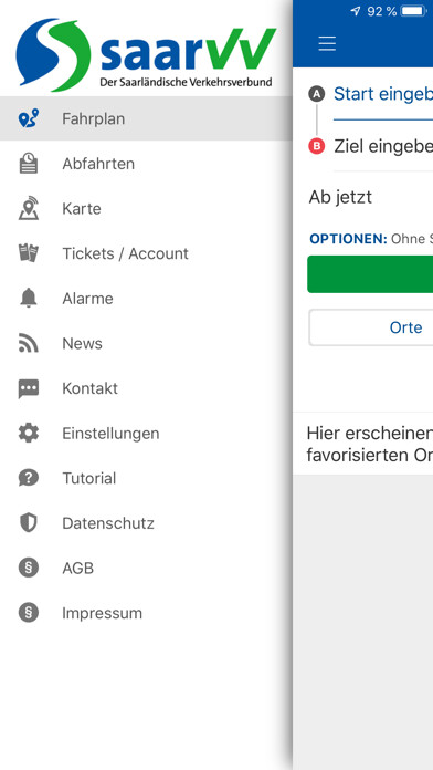 Emulate iPhone app Saarfahrplan using MyAndroid
