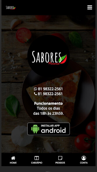 Run android online APK Sabores Pizzaria from MyAndroid or emulate Sabores Pizzaria using MyAndroid