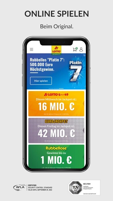 Emulate iPhone app Sachsenlotto using MyAndroid