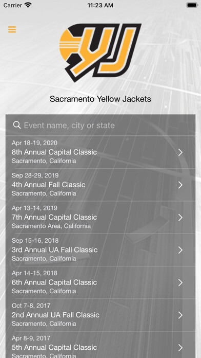 Emulate iPhone app Sacramento Yellow Jackets using MyAndroid