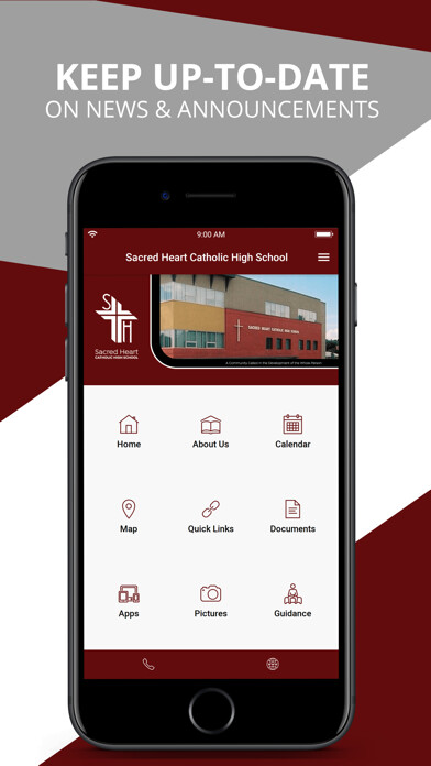 Emulate iPhone app Sacred Heart CHS Newmarket using MyAndroid