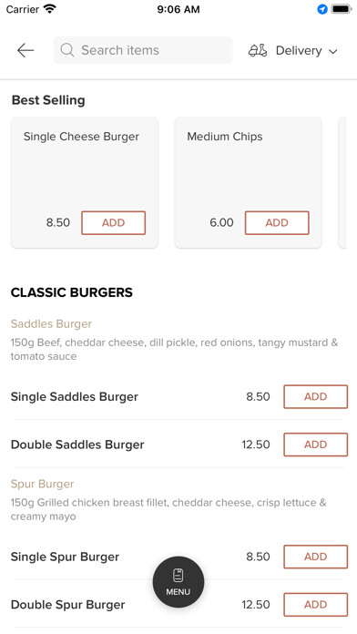 Emulate iPhone app Saddles Burger Ranch using MyAndroid