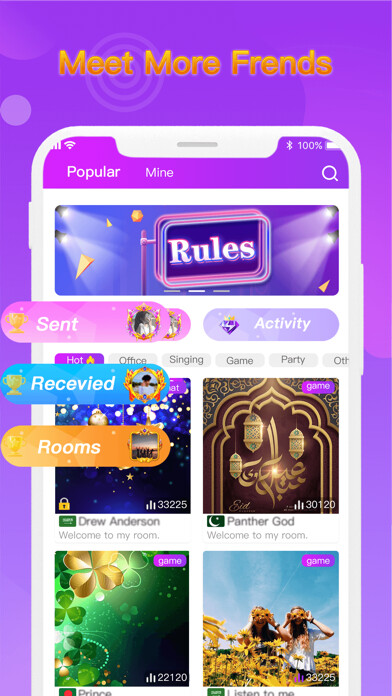Emulate iPhone app SADIQ - Group Voice Chat Room using MyAndroid