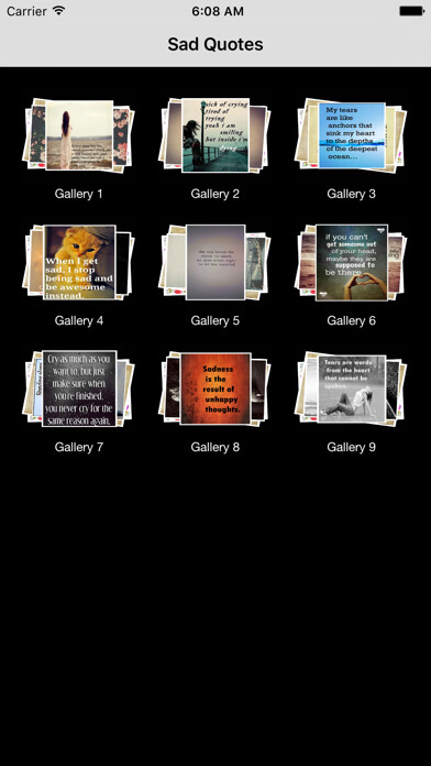 Emulate iPhone app Sad Quotes About Life: Collection of Depressing Quotes using MyAndroid