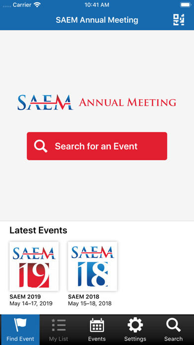 Emulate iPhone app SAEM Annual Meeting using MyAndroid