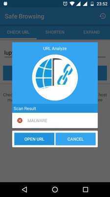 Emulate Android APK Safe Browsing and URL Shorten