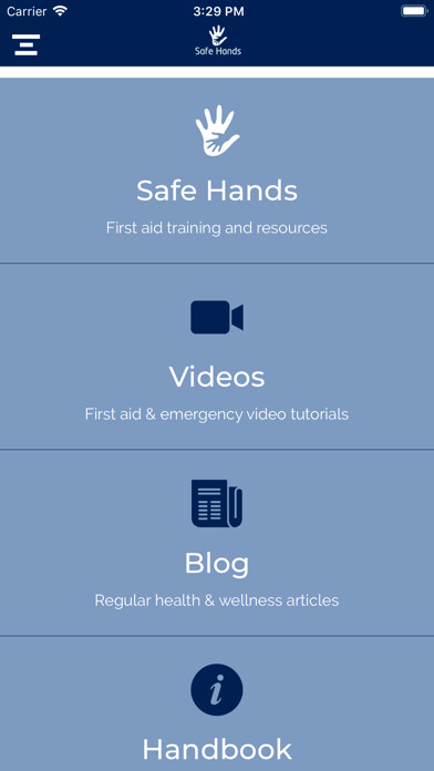 Emulate iPhone app Safe Hands - First Aid using MyAndroid Emulate iPhone app Safe Hands - First Aid using MyAndroid