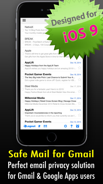 Emulate iPhone app Safe Mail for Gmail Free : secure and easy email mobile app with Touch ID to access multiple Gmail and Google Apps inbox accounts using MyAndroid Emulate iPhone app Safe Mail for Gmail Free : secure and easy email mobile app with Touch ID to access multiple Gmail and Google Apps inbox accounts using MyAndroid