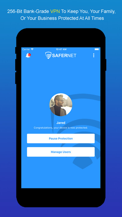 Emulate iPhone app SaferNet VPN using MyAndroid