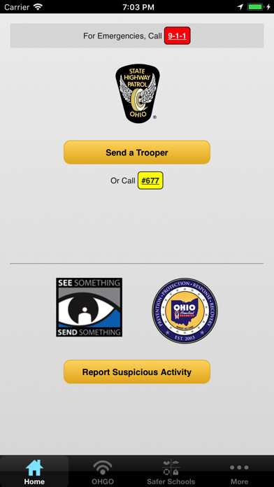 Emulate iPhone app Safer Ohio using MyAndroid