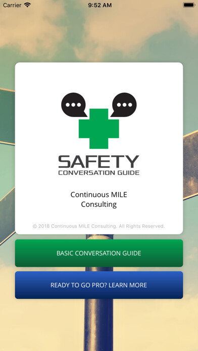 Emulate iPhone app Safety Conversation Guide using MyAndroid