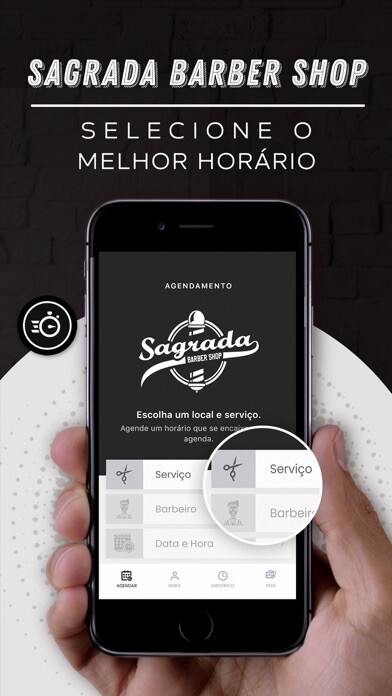 Emulate iPhone app Sagrada Barber Shop using MyAndroid