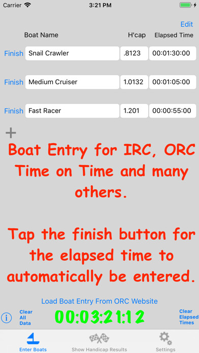 Emulate iPhone app Sailing Handicap Calculator using MyAndroid