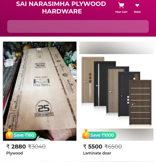 Run android online APK Sai Narasimha Plywood Hardware from MyAndroid or emulate Sai Narasimha Plywood Hardware using MyAndroid