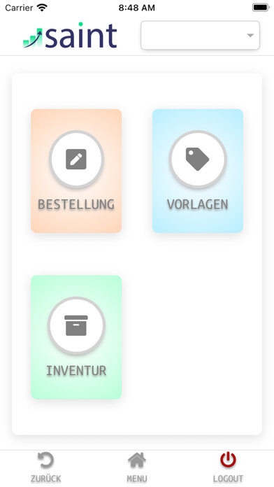 Emulate iPhone app SAINT Bestellungen using MyAndroid