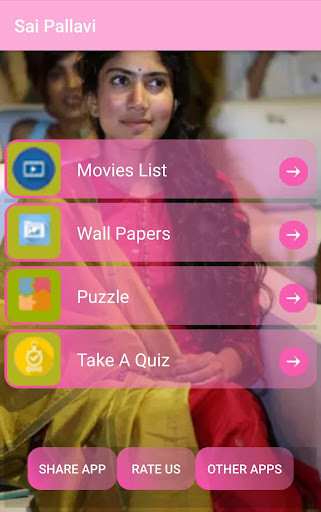 Run android online APK Sai Pallavi wallpapers HD - movies list,puzzle from MyAndroid or emulate Sai Pallavi wallpapers HD - movies list,puzzle using MyAndroid