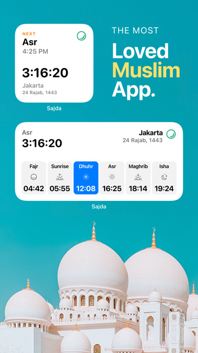Emulate iPhone app Sajda: Prayer times, Quran using MyAndroid