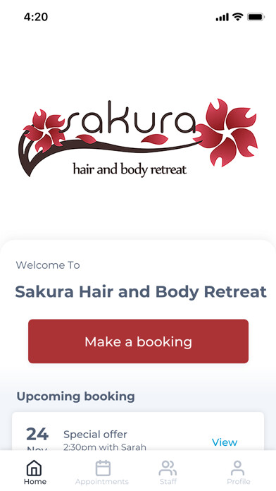 Emulate iPhone app Sakura Hair and Body Retreat using MyAndroid Emulate iPhone app Sakura Hair and Body Retreat using MyAndroid